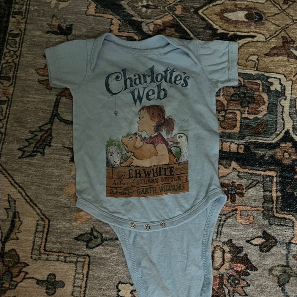 Out of Print Charlotte's Web Kids Bodysuit in Blue